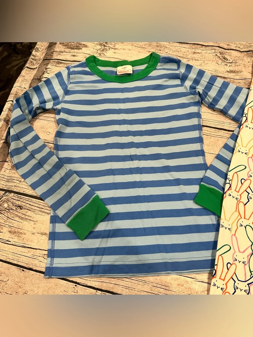 Hanna Andersson Kids Mixed Lot of 3 Striped and Bunny Print Pajamas Size 12